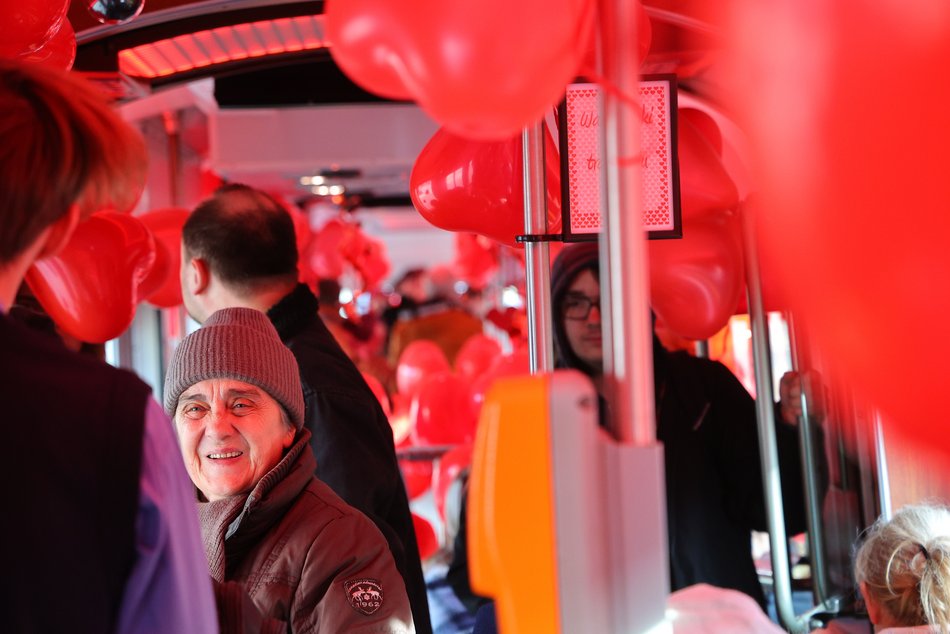 Walentynkowy tramwaj w Łodzi