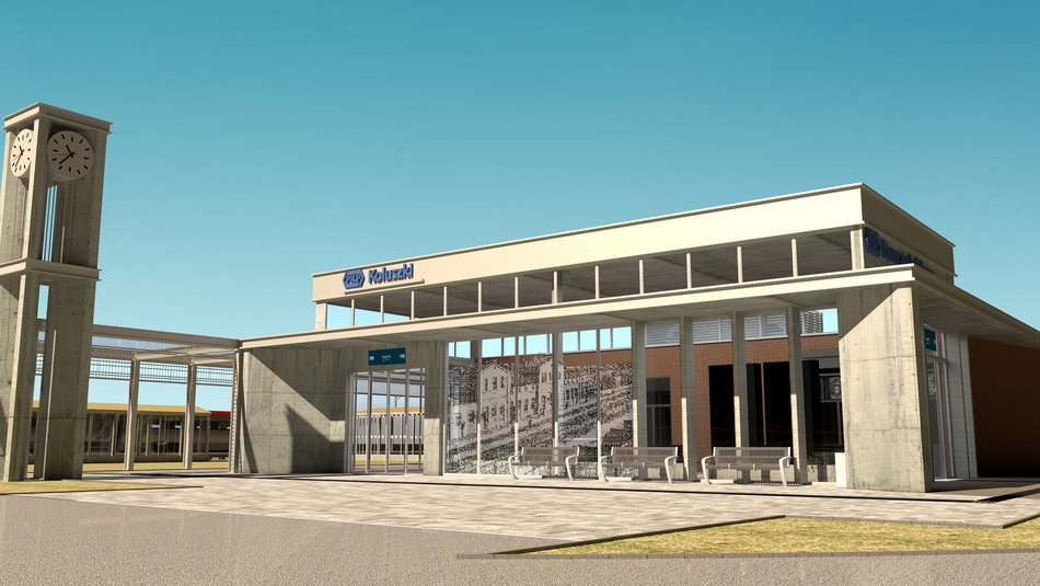 Nowy dworzec w Koluszkach - wizualizacja