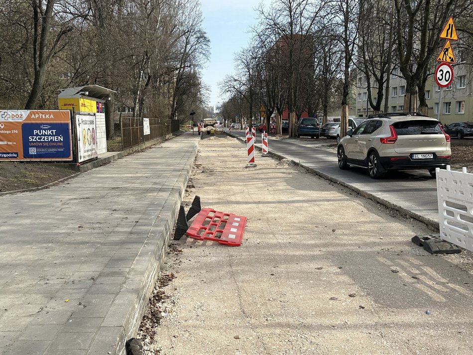 Łódź. Remont Wielkopolskiej. NIE dla drogi rowerowej między drzewami, TAK dla nowych parkingów!