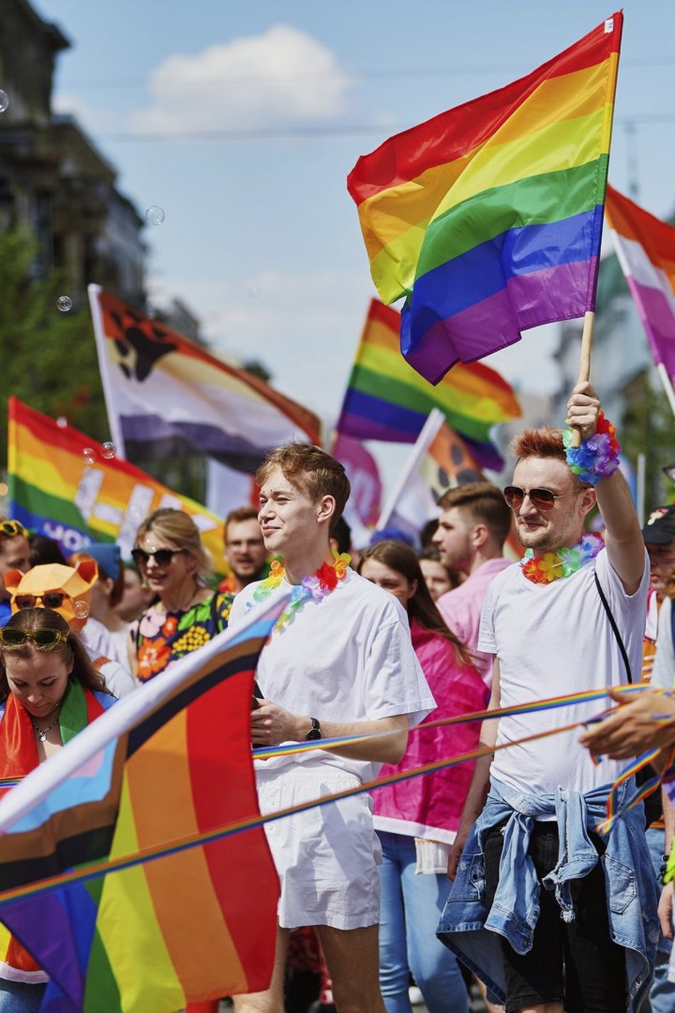 Uczestnicy Marszu Równości na ulicach Łodzi