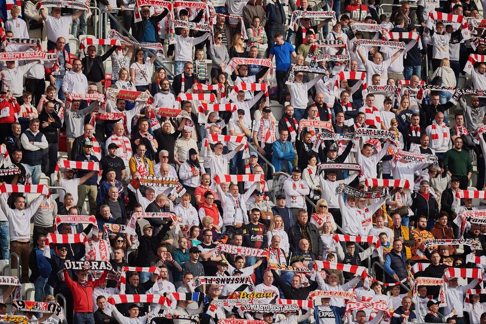 Kibice na meczu ŁKS Łódź - Arka Gdynia