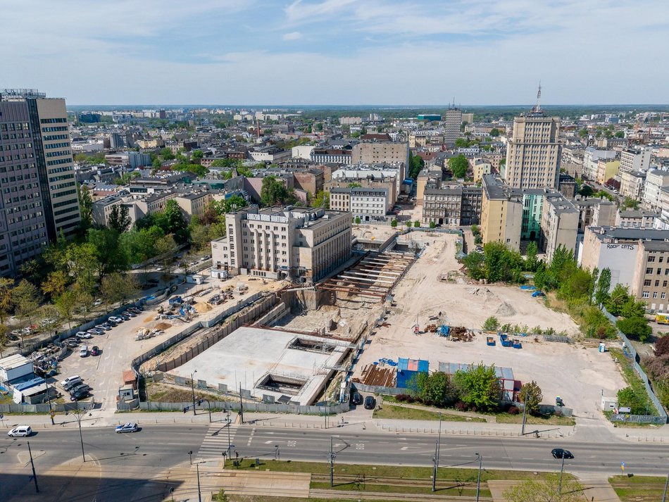 Łódź. Kolej Dużych Prędkości w Łodzi. Budowa komory przy Sienkiewicza