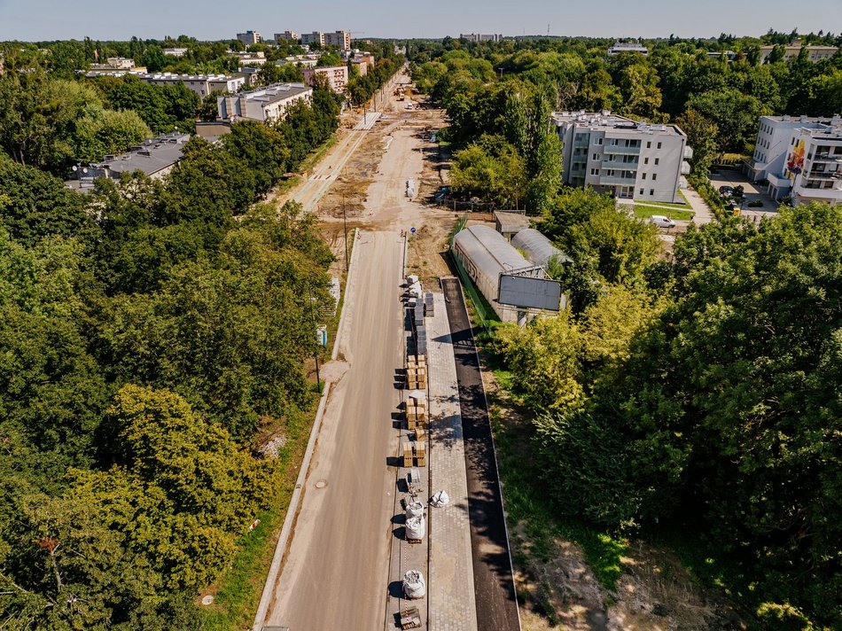 Remontowana ulica Wojska Polskiego w Łodzi