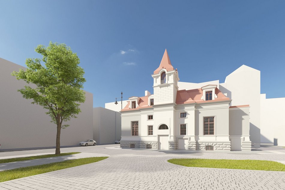 Remont willi Fränkela przy Sienkiewicza. Wokół budynku stanęły rusztowania