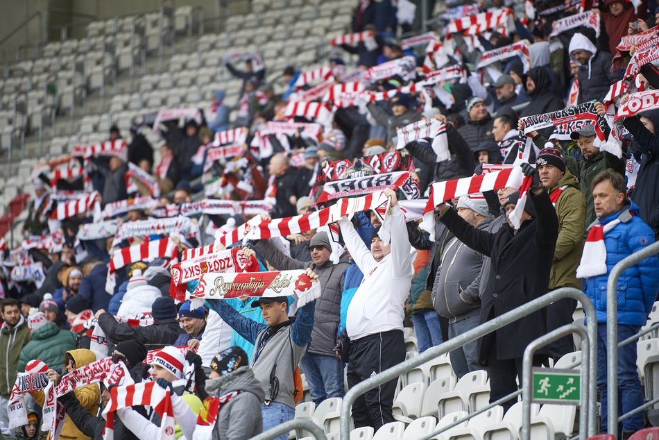 Kibice na meczu ŁKS Łódź - Chojniczanka Chojnice