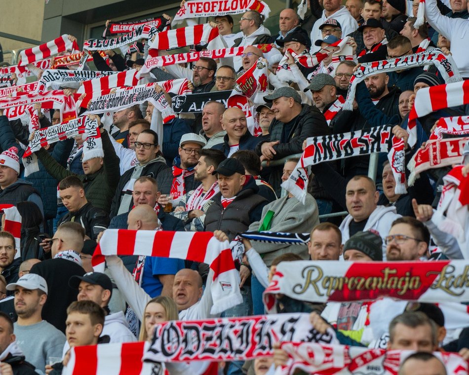 Kibice podczas meczu ŁKS Łódź - Puszcza Niepołomice