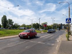 Łódź. Torowisko na ul. Srebrzyńskiej w Łodzi