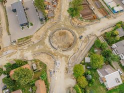 Wielki remont Szczecińskiej w Łodzi. Widać już rondo przy Rąbieńskiej