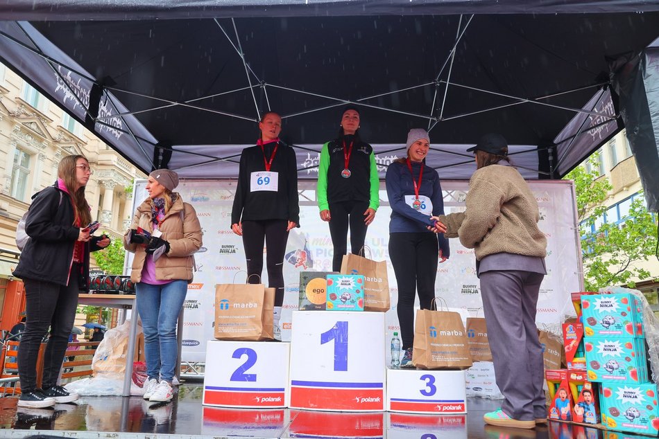 Mini Bieg Ulicą Piotrkowską w Łodzi w deszczu. To nie zepsuło jednak imprezy