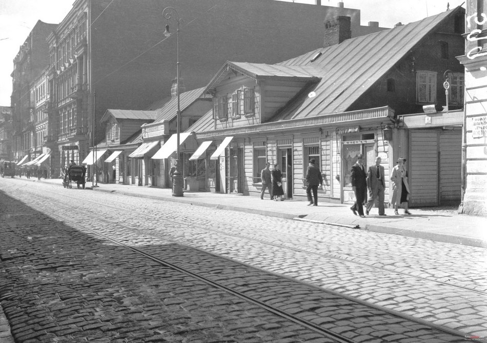 Łódź. Ulica Narutowicza w Łodzi - rok 1937