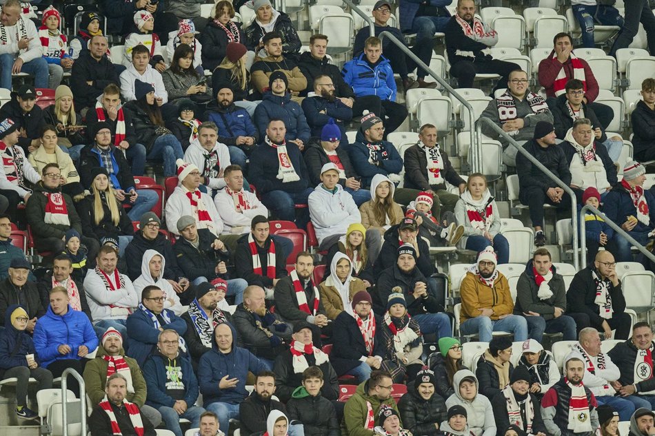 Kibice na meczu ŁKS Łódź - Raków Częstochowa