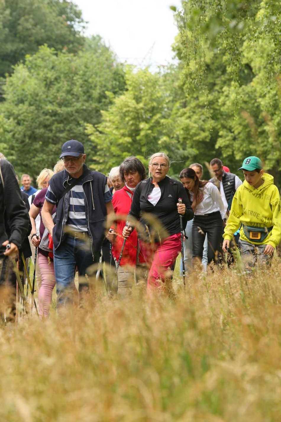 marsz seniorów z kijkami nordic walking