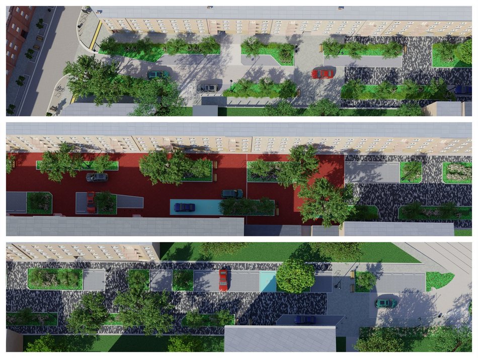 Woonerf - ul. Mielczarskiego - wizualizacja