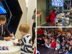 Łódź. Sławosz Uznański-Wiśniewski w EC1 Łódź. Tłumy łodzian na spotkaniu z astronautą