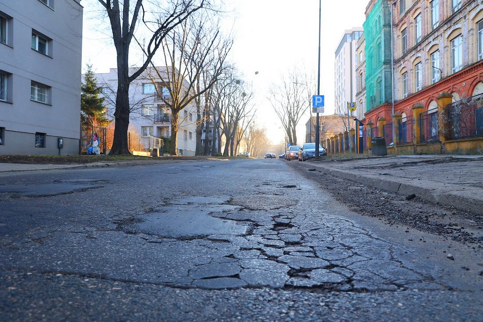 Łódź. Ulica Wigury przed remontem
