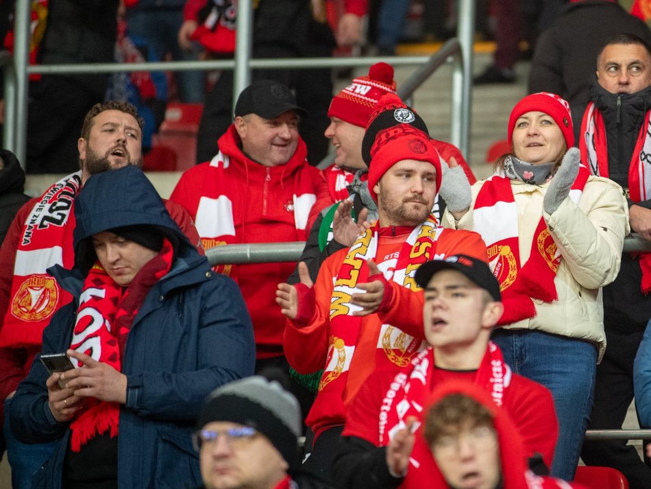 Kibice na meczu Widzew Łódź - Raków Częstochowa