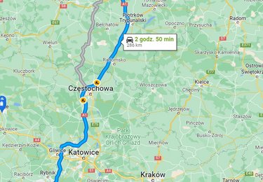Autostrada A1 na finiszu. Już teraz z Łodzi do Czech pojedziemy w 3 godziny!, fot. Google Maps