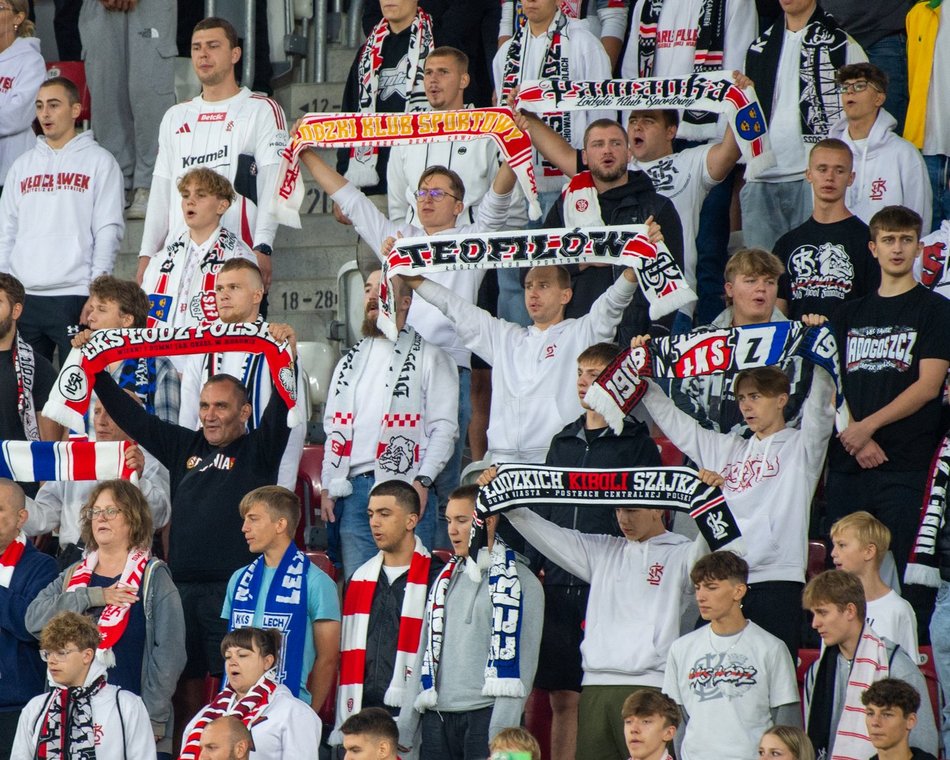 Kibice na meczu ŁKS Łódź z Górnikiem Łęczna