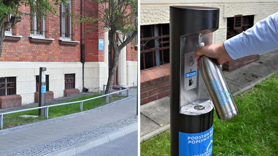 Łódź. Nowy zdrój z wodą w Łodzi. Powstał w odpowiedzi na potrzeby mieszkańców