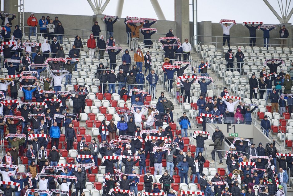 Kibice na meczu ŁKS Łódź - Chojniczanka Chojnice
