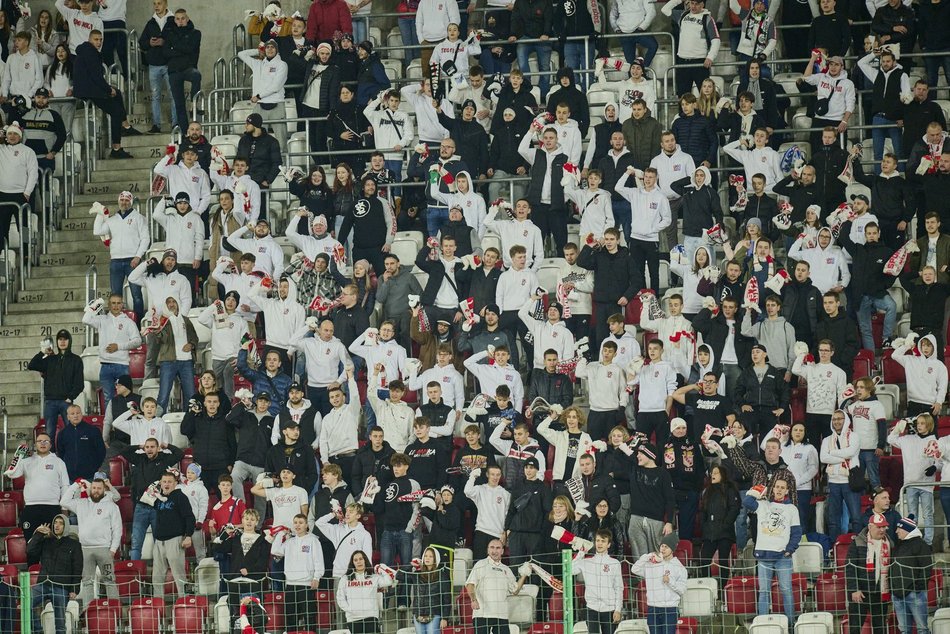 Kibice na meczu ŁKS Łódź - Raków Częstochowa