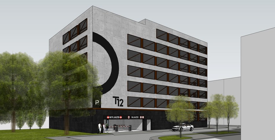 Parkingi wielopoziomowe przy al. Kościuszki i ul. Tuwima - wizualizacja