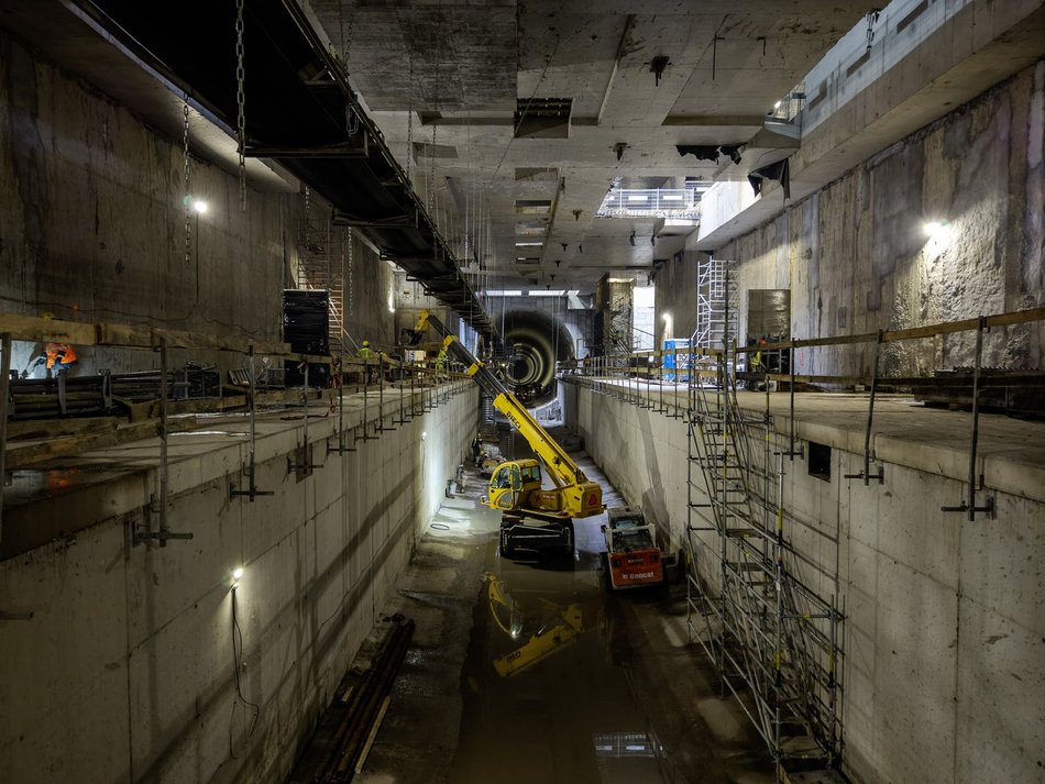 Tunel pod Łodzią. Budowa stacji Łódź Polesie od środka