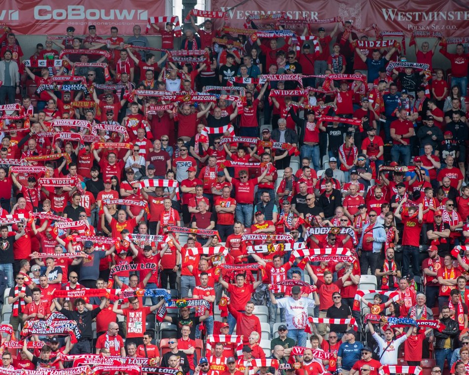 Kibice na meczu Widzew Łódź - Piast Gliwice