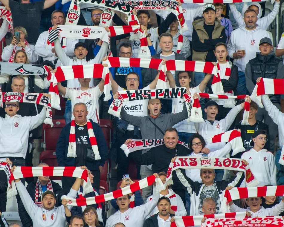 Kibice na meczu ŁKS Łódź z Górnikiem Łęczna
