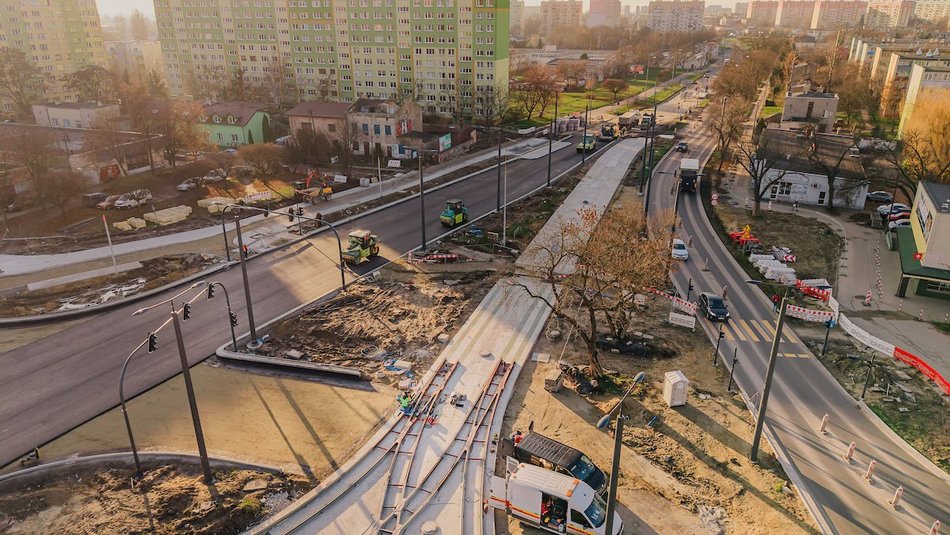 Łódź. Nowe torowisko MPK Łódź na Broniewskiego