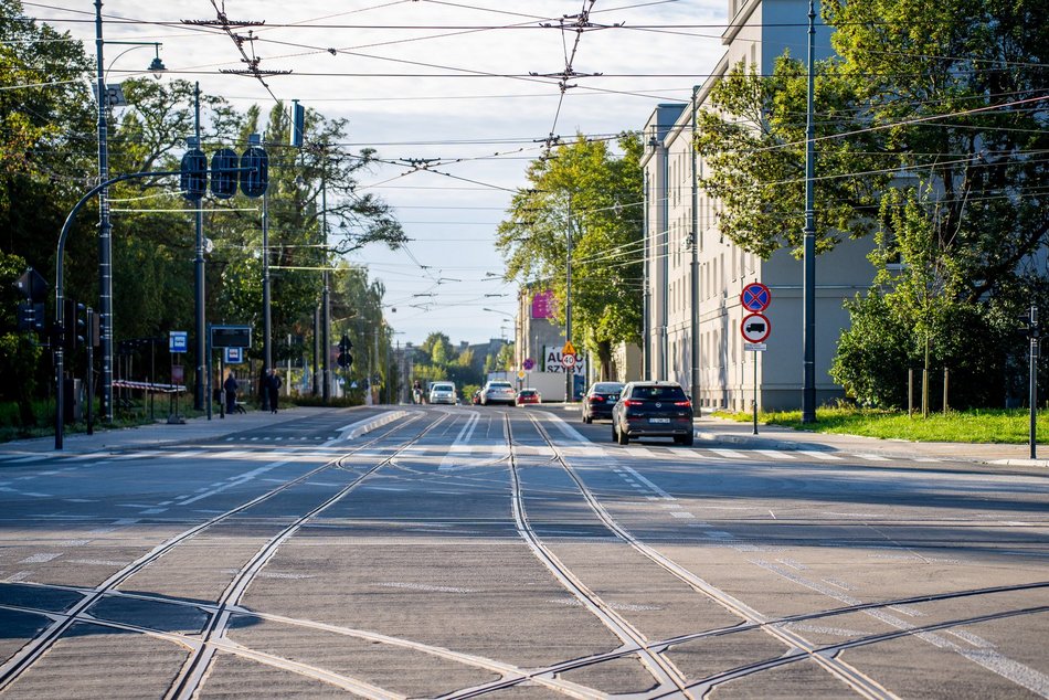 Skrzyżowanie Przybyszewskiego z Kilińskiego otwarte