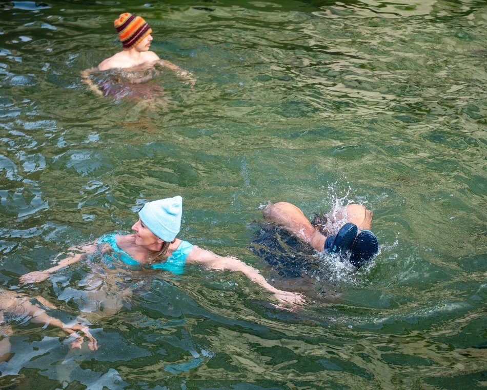 Łódź. Morsowanie w basenie dla słoni