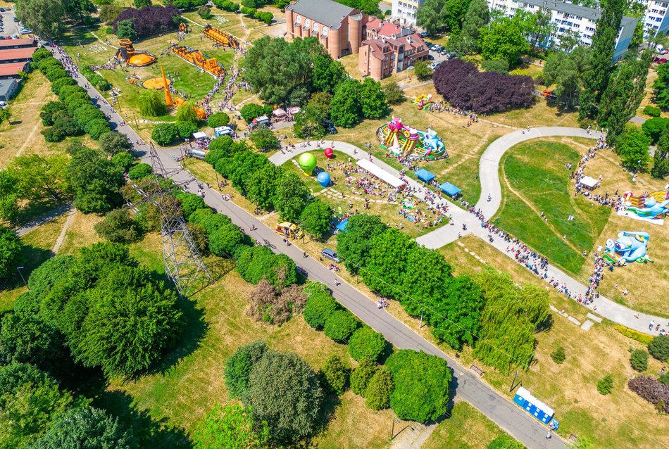 Festiwal dmuchańców w parku Podolskim w Łodzi