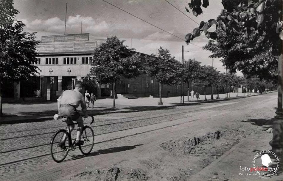 Łódź. Stara hala przy stadionie Widzewa Łódź - lata 1950-1960