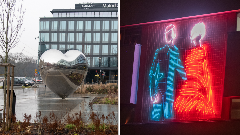 Serce WOŚP i neon na Centralu