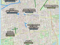 Remonty dróg w centrum Łodzi - mapa