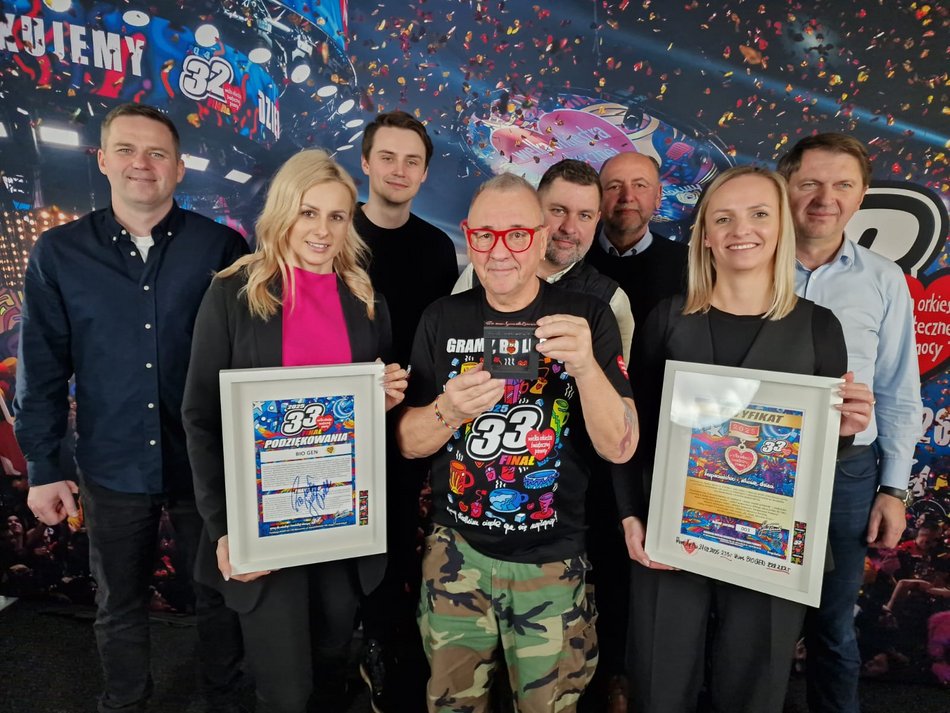 Łódź. Gigantyczne wsparcie od firmy BIO-GEN dla WOŚP 2026 Łódź! Aż 12 Złotych Serduszek!