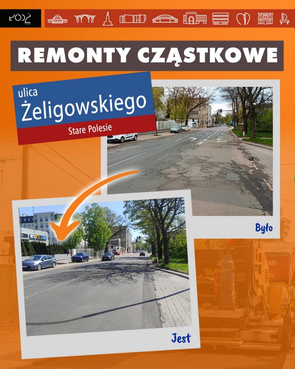 Remonty ulic w Łodzi. Prace na Żeligowskiego i Tatrzańskiej