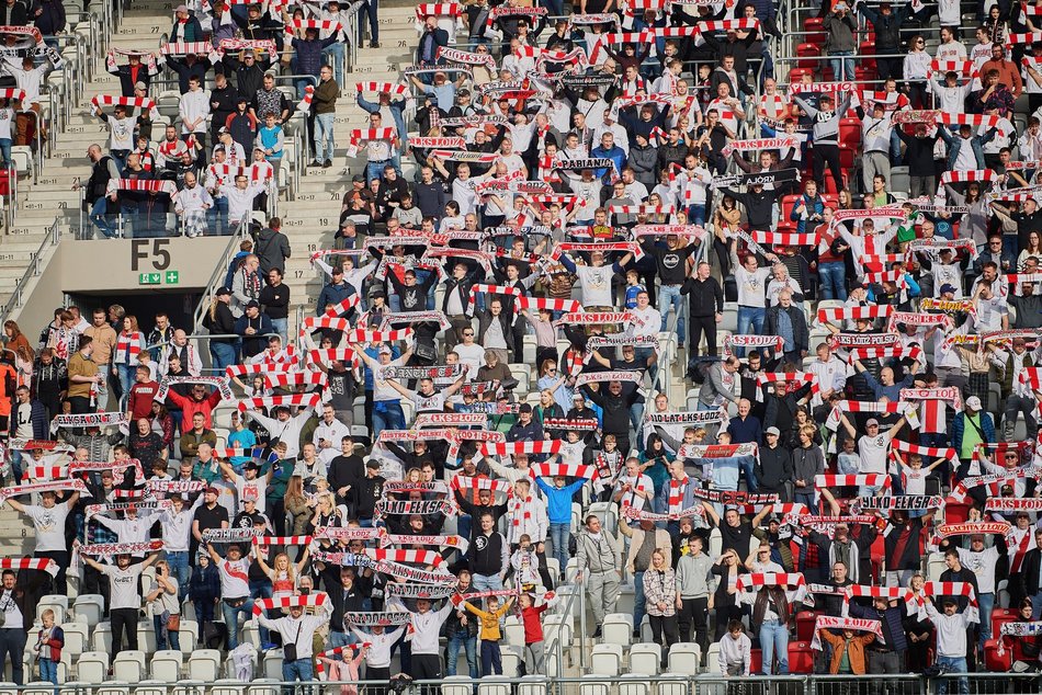 Kibice na meczu ŁKS Łódź - Arka Gdynia