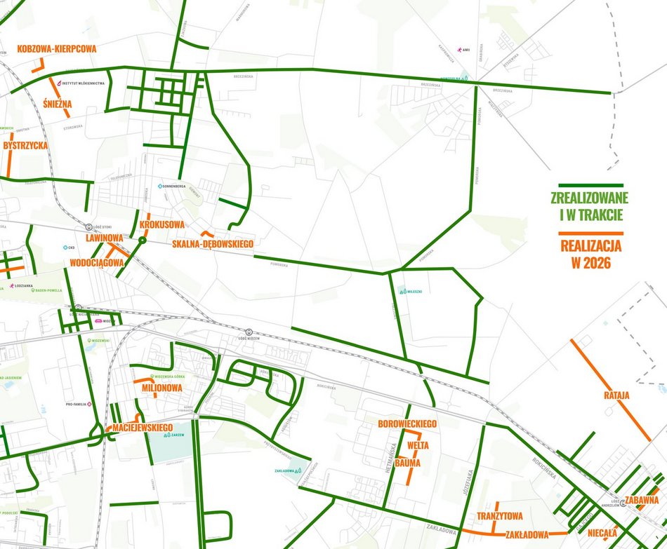 Łódź. Mapa remontów na Widzewie