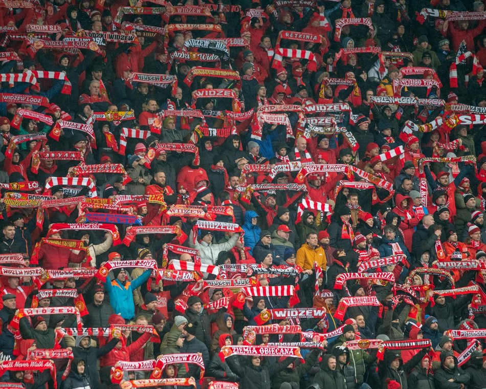 Kibice na meczu Widzew Łódź - Warta Poznań