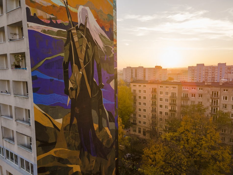 Mural Wiedźmina w Łodzi