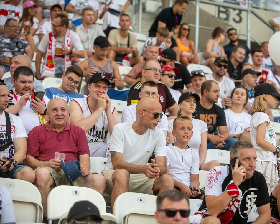 Kibice na meczu ŁKS Łódź - Pogoń Szczecin