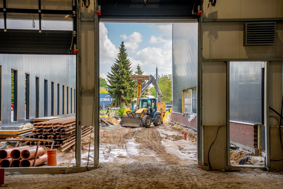 Zajezdnia Helenówek w Łodzi. Konstrukcja ukończona, trwa montaż urządzeń