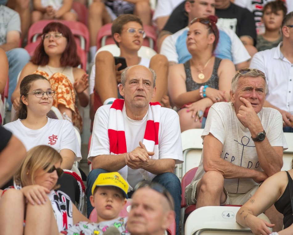 Kibice na meczu ŁKS Łódź - Pogoń Szczecin