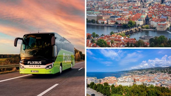 Łódź. Flixbus, Praga, Triest