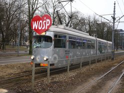 Łódź. Tramwaj MPK Łódź WOŚP