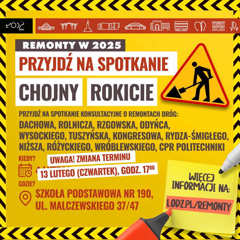 Łódź. Spotkanie o remontach dróg na Chojnach i Rokiciu