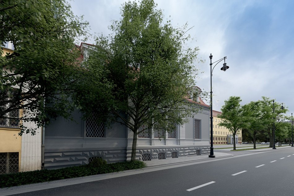 Remont willi Fränkela przy Sienkiewicza. Wokół budynku stanęły rusztowania