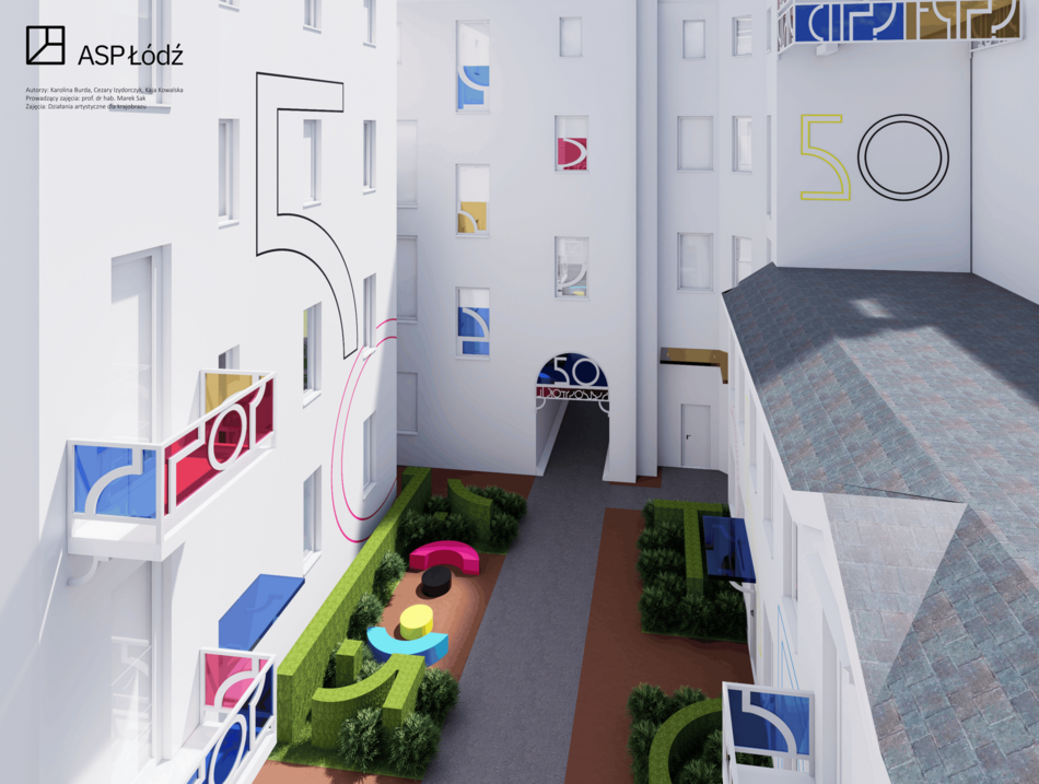 Łódź. Nowe artystyczne podwórko przy Piotrkowskiej. Strzemiński inspiracją dla detali